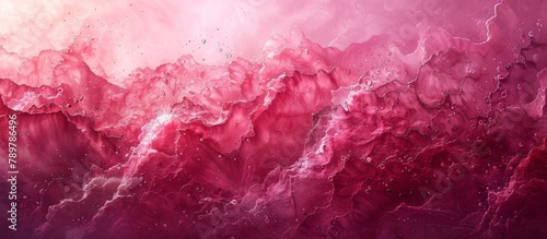 Pink and red background with water droplets creating a visually striking and artistic effect