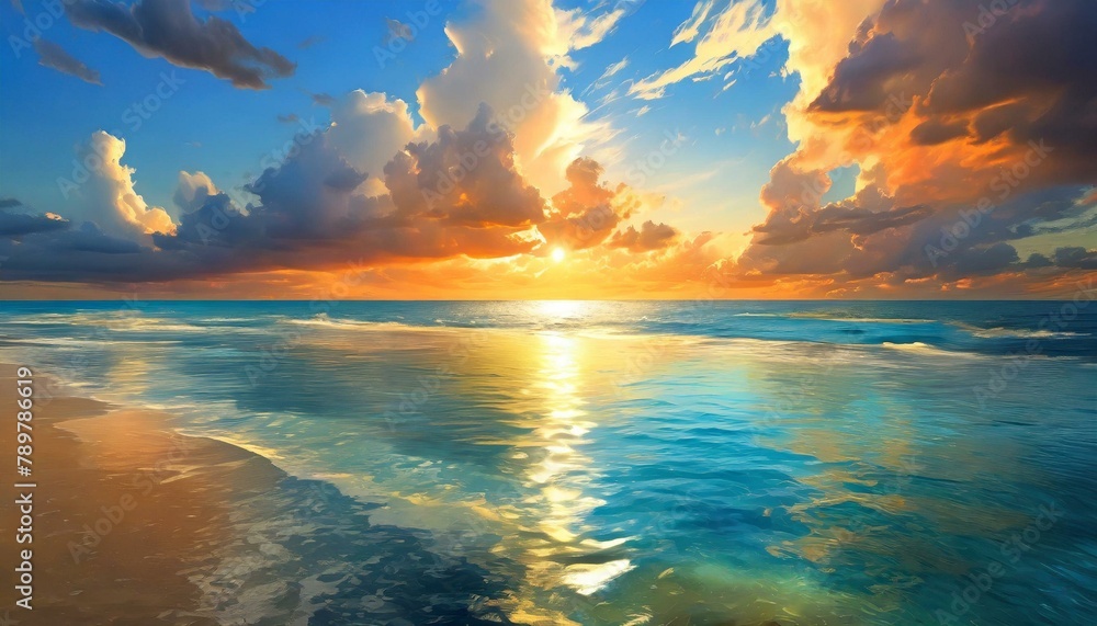 Evening sky on the beach, sunset view on the beach, sea clouds and sky in the afternoon, beach view with dusk, aesthetic clouds, aesthetic sky