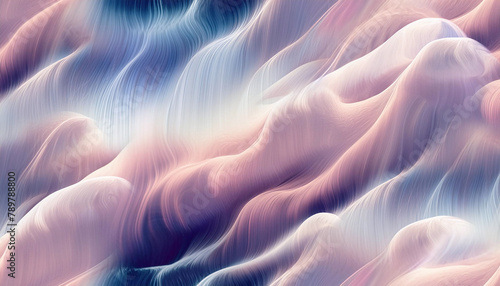 Seamless abstract wave pattern. Vivid degrade blur ombre radiant surreal blurry saturated digital wavy ocean water seamless repeat raster jpg swatch. Soft gentle subtle fuzzy soft out of focus blobs