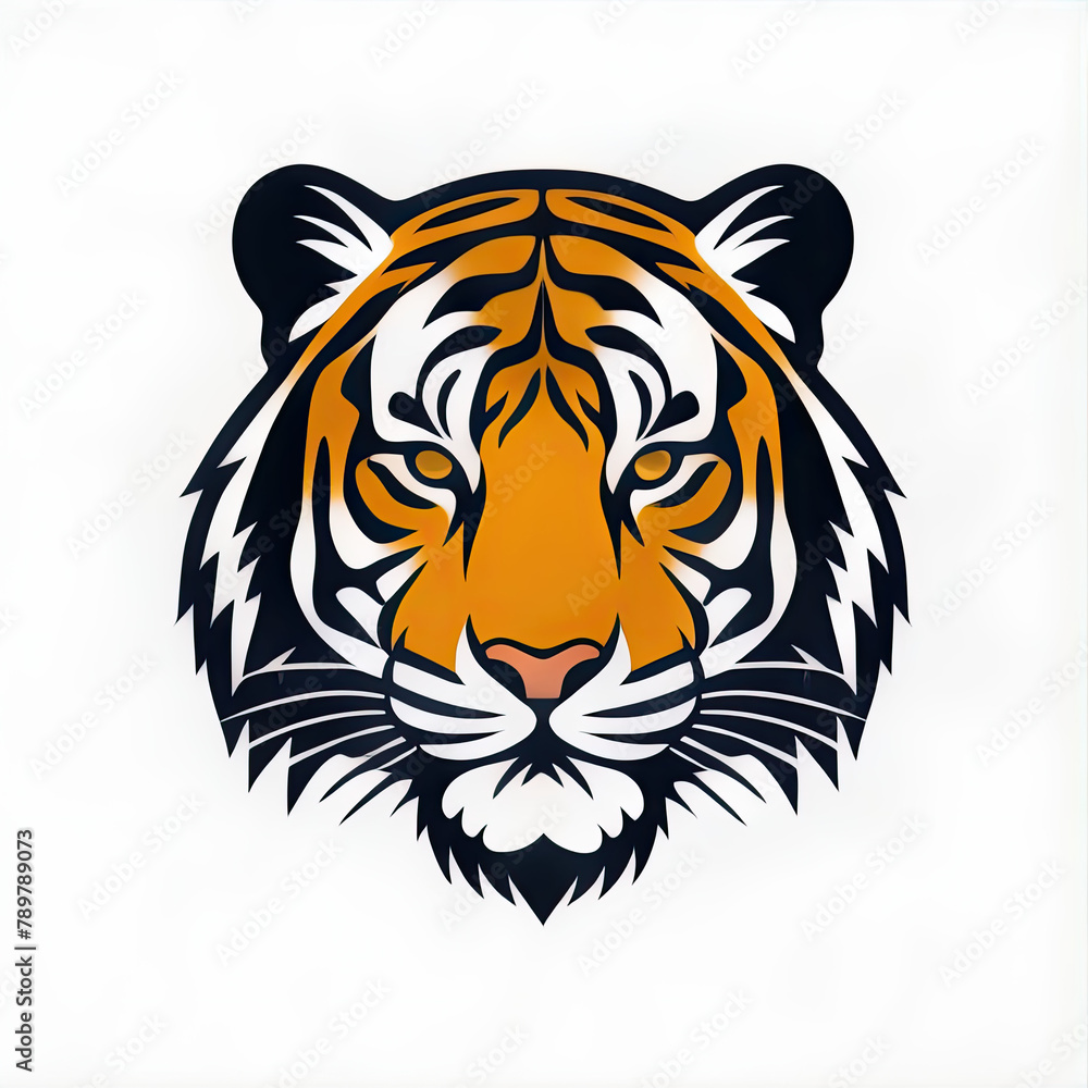 white tiger head, tiger head vector, white tiger face, tiger head silhouette