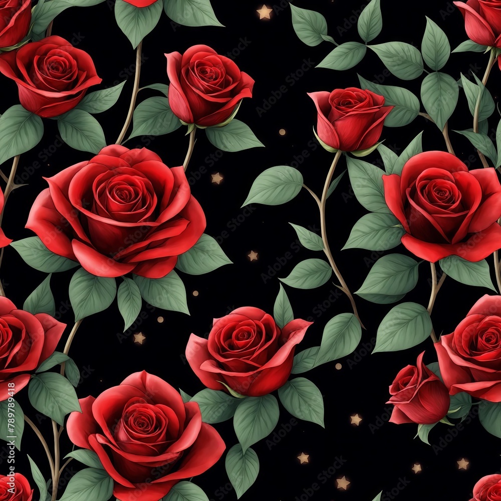 Midnight Rose Seamless Pattern Midnight Rose Seamless Pattern