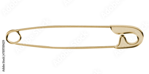 Gold safety pin png sticker, transparent background photo