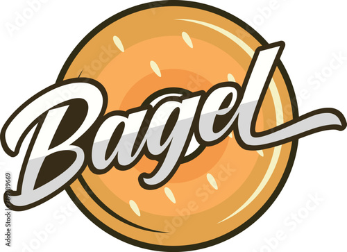 Bagel badge logo design vector