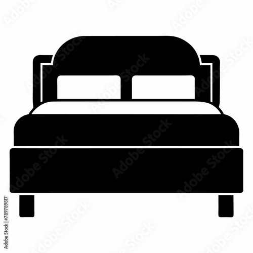 Double bed vector icon