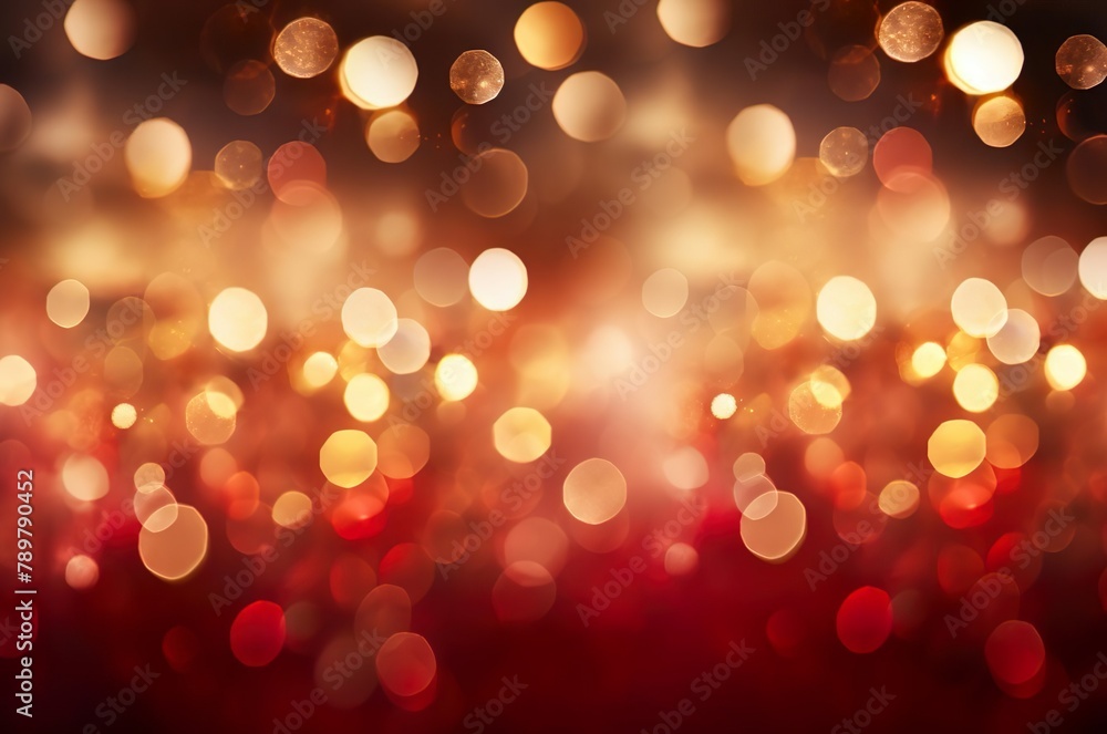 Red and gold bokeh lights. Generative AI Red and gold bokeh lights. Generative AI