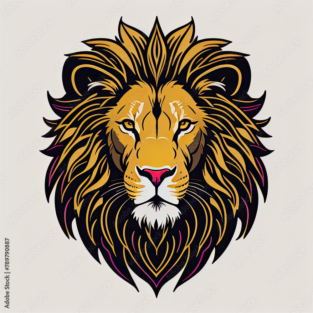 Obraz premium lion icon or lion logo, lion head mascot, illustration of an lion, lionhead vector, lion head mascot, Logo lion, icon lion, tiger