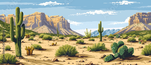 cactus in the desert background 