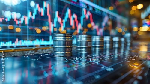 Oil Economy Pulse: Market Trends and Crisis Impact. Concept Economic Shifts, Market Performance, Crisis Management, Oil Industry Trends, Global Impact photo
