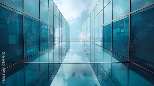 Skyward Symmetry: A Reflection of Corporate Ambition. Concept Corporate Architecture, Ambitious Reflections, Symmetry in Skyward Design, Modern Office Buildings, Urban Development
