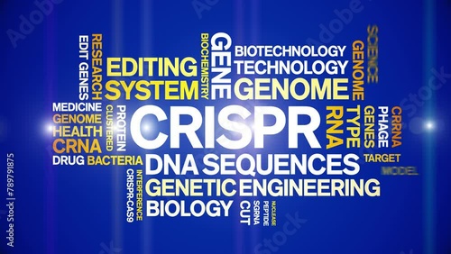 CRISPR animated word cloud;text design animation tag kinetic typography seamless loop. photo