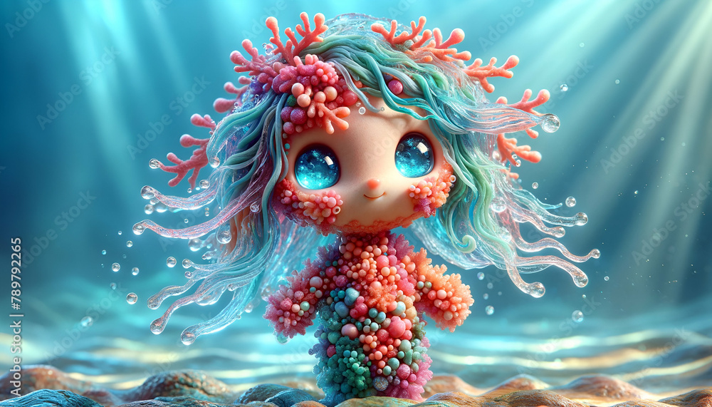 Magical Coral and Water Character, Doll for Kids, Perfect for Marine Life Education and Aquatic-Themed Decor
