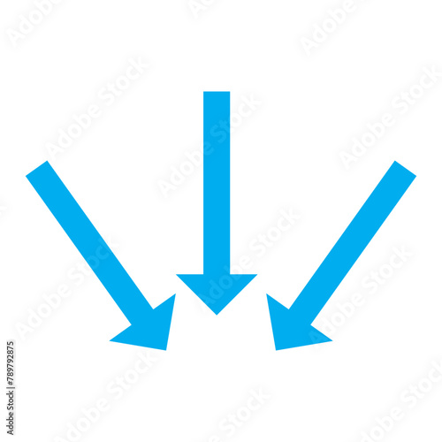 Different 3 black Arrows icons, vector set. Abstract elements for business infographic.  down trend. Illustrations for Web or polygraphy Design. vector illustration design elements.