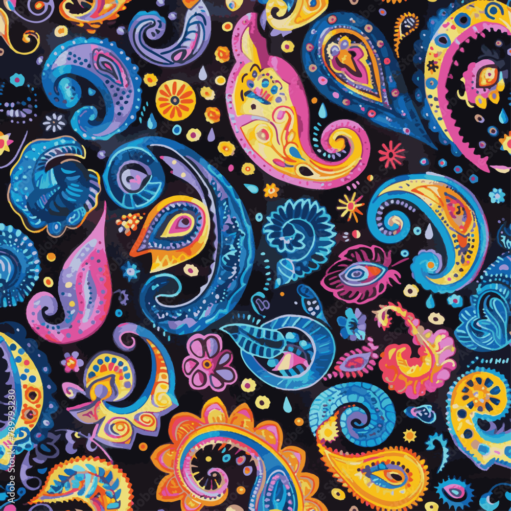 Vibrant paisley pattern Vibrant paisley pattern