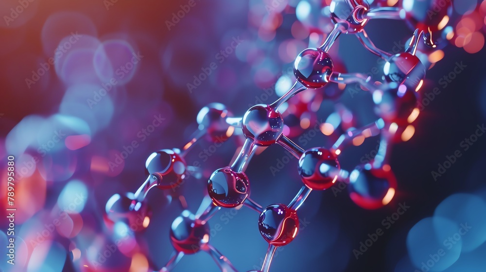 Molecular dynamics in pharmaceutical studies, closeup on interactive molecular simulation, copy space Molecular dynamics in pharmaceutical studies, closeup on interactive molecular simulation, copy space