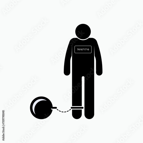 Prisoner Icon. Jail, Convict Symbol.