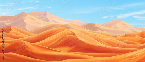 beautiful dunes landscape with blue sky 