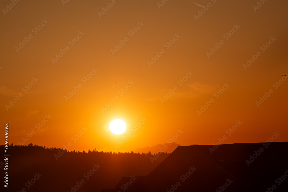 sunset in the mountains