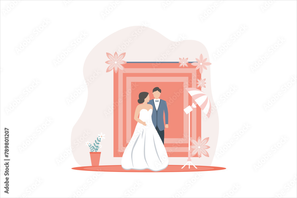 Wedding Party Flat Design Illustration Wedding Party Flat Design Illustration