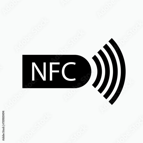 NFC Tap Icon. Near Field Communication Symbol. Type of Technology that Allows Communication Over Short Distances Between Mobile Phones and other Electronic Devices in Order to Make Payments  - Vector.