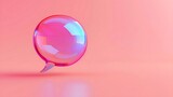 Colorful pastel colored 3D speech bubble, gloss, 3D, chat, communication, copy space, simple background