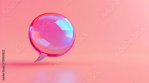 Colorful pastel colored 3D speech bubble, gloss, 3D, chat, communication, copy space, simple background