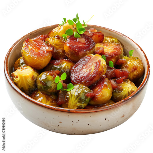 Delicious Bossangoa Braised Brussels Sprouts Isolated On White Background  photo