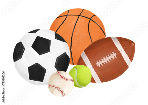 Ball sports png, aesthetic illustration, transparent background