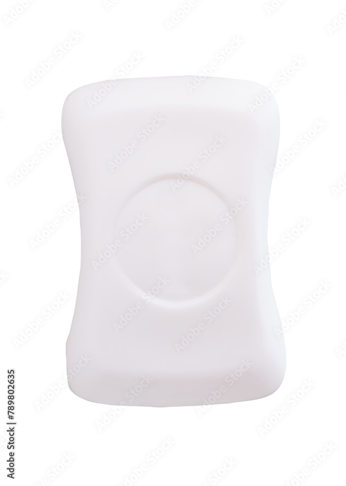 Top view of single bar of dry white soap isolated with clipping path in png file format Top view of single bar of dry white soap isolated with clipping path in png file format