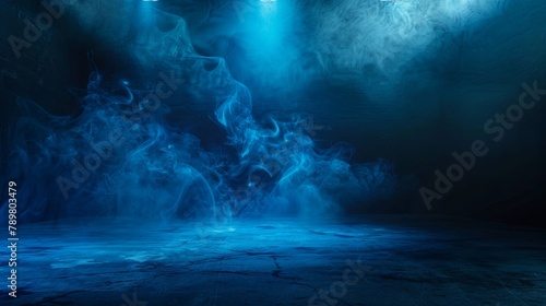 Blue smoke on the stage