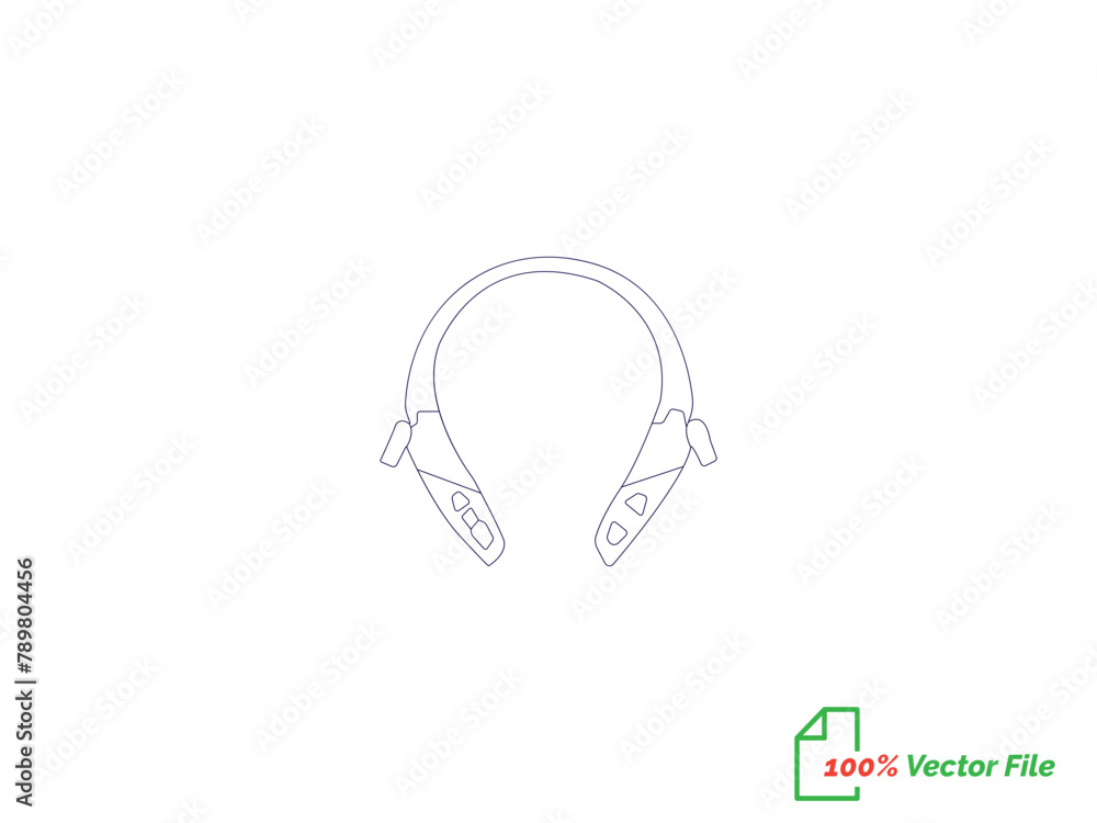 Portable earphones. Isolated vector icon. Headphone continuous single-line outline vector art drawing and simple one-line minimalist design. Air pods icon. Wireless symbol modern simple vector icon. Portable earphones. Isolated vector icon. Headphone continuous single-line outline vector art drawing and simple one-line minimalist design. Air pods icon. Wireless symbol modern simple vector icon.