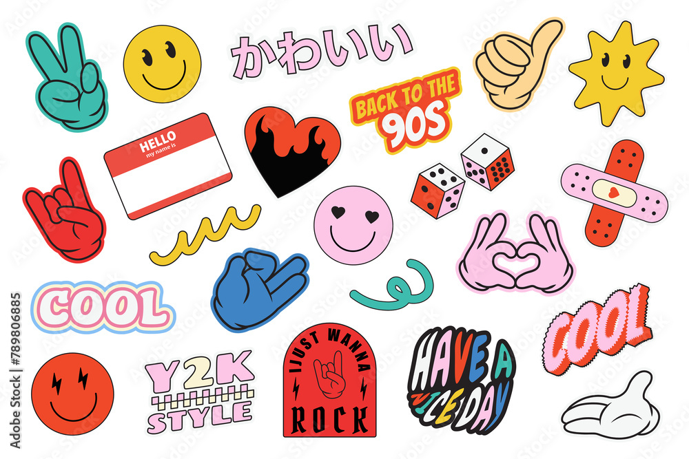 PNG Retro funky typography sticker set, transparent background