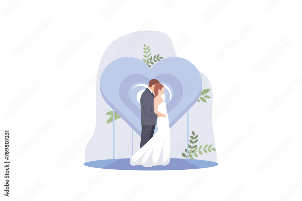 Wedding Party Flat Design Illustration Wedding Party Flat Design Illustration