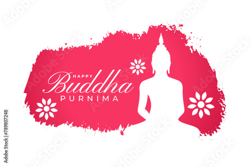 happy buddha purnima festive background in grungy style
