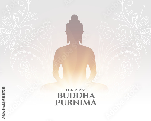 elegant happy buddha purnima eve holiday background design