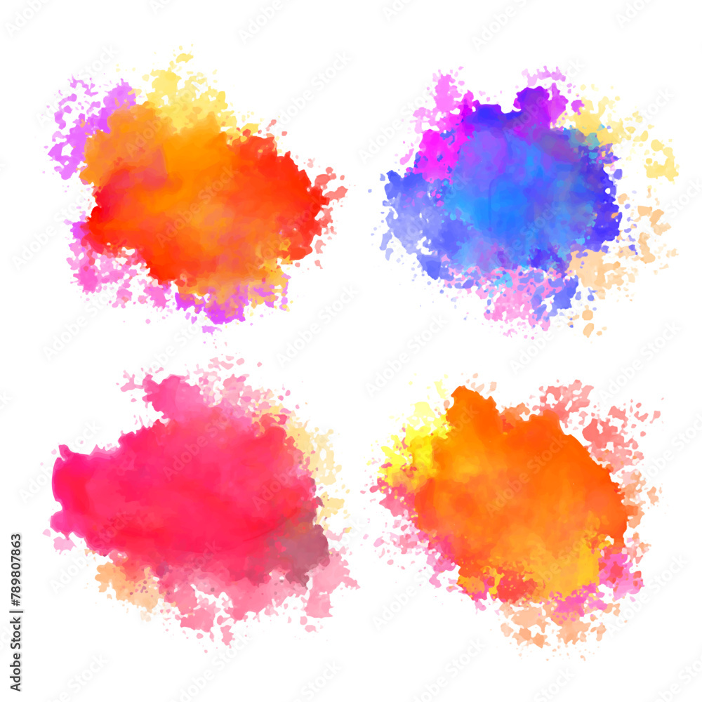 set of colorful liquid blob texture background design
