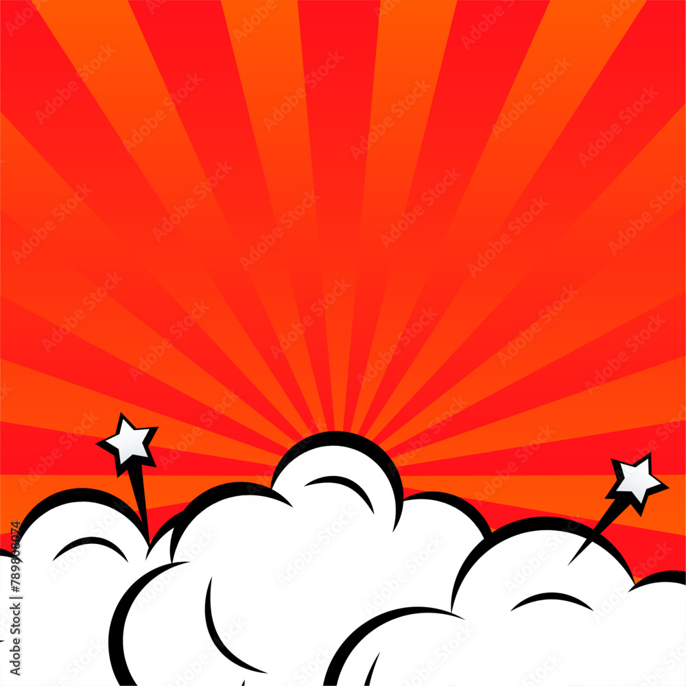 Obraz na plátně eye catching cartoon empty speech bubble radial background design
