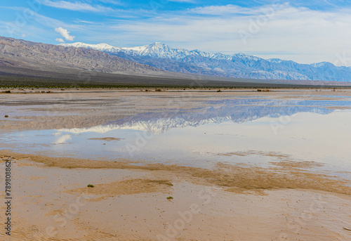 Telescope Peak and The Panamint Mountains Reflecting on Lake Panamint, Death Valley National Park, California, USA