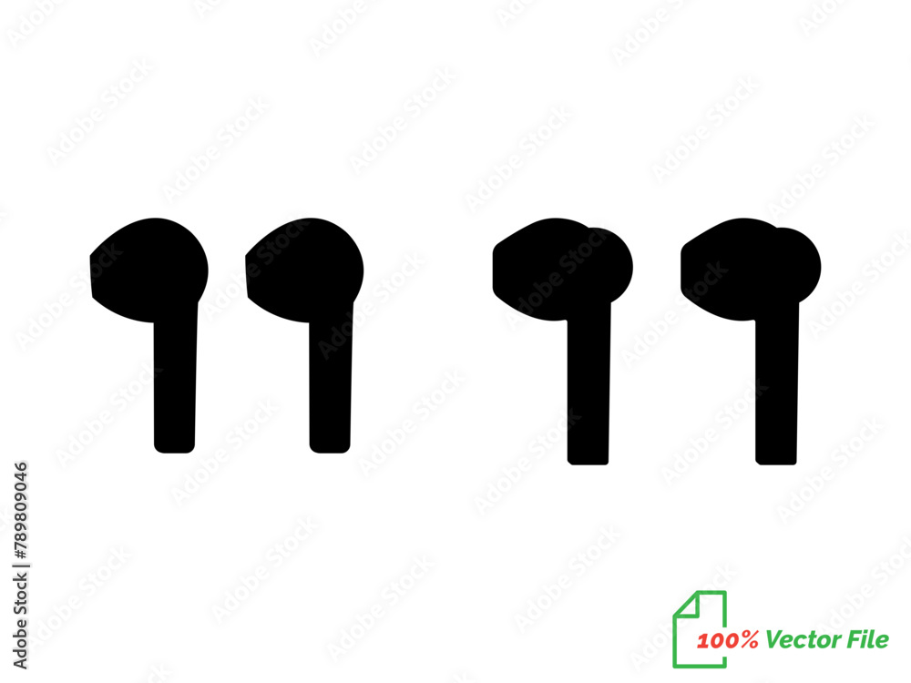Portable earphones. Isolated vector icon. Headphone continuous single-line outline vector art drawing and simple one-line minimalist design. Air pods icon. Wireless symbol modern simple vector icon. Portable earphones. Isolated vector icon. Headphone continuous single-line outline vector art drawing and simple one-line minimalist design. Air pods icon. Wireless symbol modern simple vector icon.