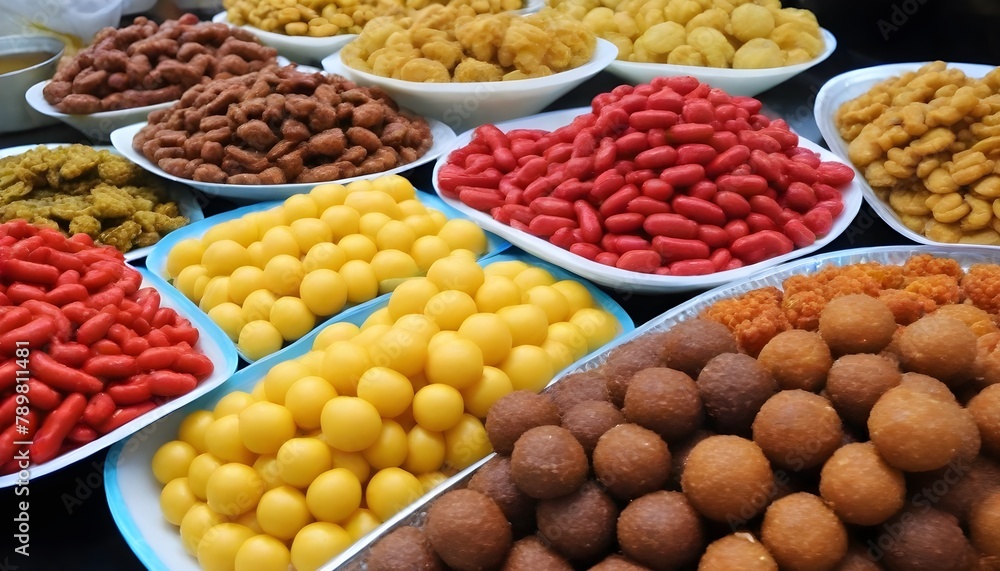 Jajanan-pasar-is-various-and-colorful-traditional-Indonesian-snacks--The-taste-could-be-delicious--sweet-or-spicy