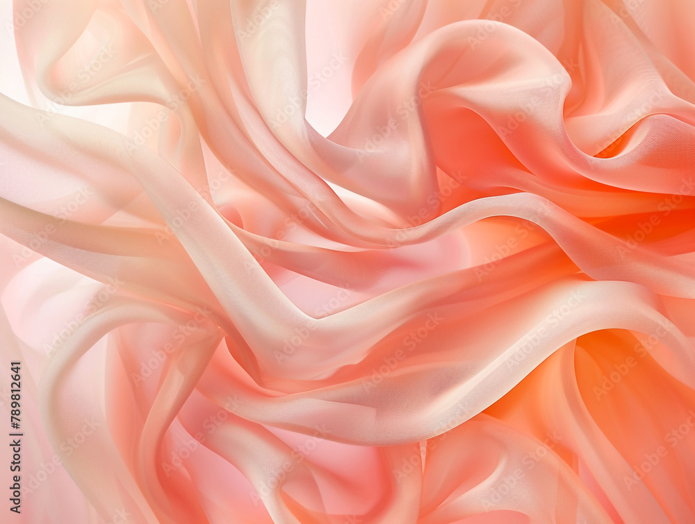 Fototapeta premium Soft Flowing motion Pink and Peach Fabric Texture.
