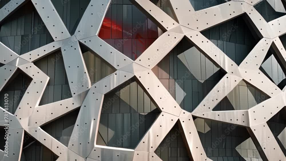 A maze of overlapping geometric shapes make up the façade of this stadium giving it a sense of depth and dimension. A maze of overlapping geometric shapes make up the façade of this stadium giving it a sense of depth and dimension.