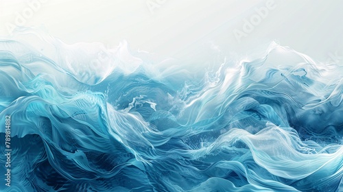 an abstract ocean wave graphic with shades of blue, aqua, and teal textures. Design a web banner featuring blue and white water waves as a background resource.  photo