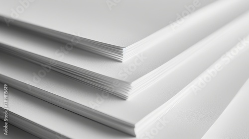 Stack of white paper sheets with pristine quality, ideal for professional projects AI Image