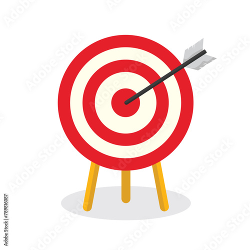 concept illustration of target, goal, success, targeted investment, flat style vector illustration