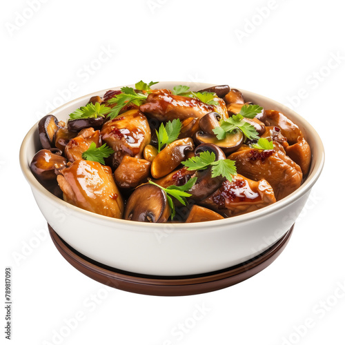 Delicious Braised Eggplant Isolated On White Background