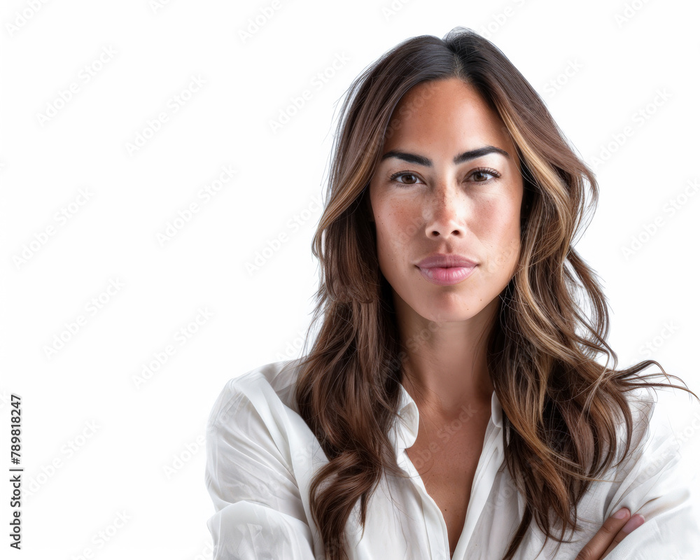 Diverse young woman portrait isolated on a bright copyspace background. Diverse young woman portrait isolated on a bright copyspace background.