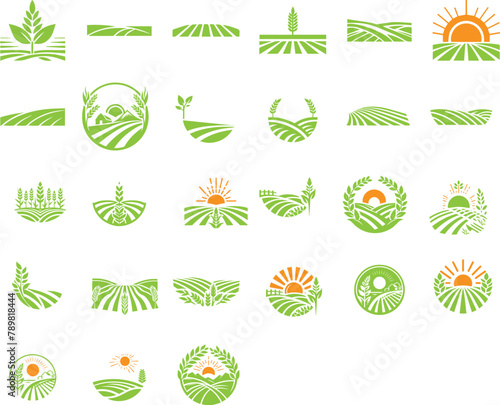 farm field logo concept