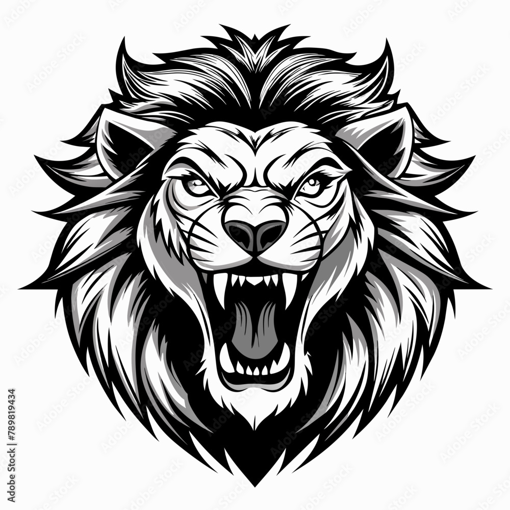Fototapeta premium lion head vector lion head mascot head of lion Vector Illustration 