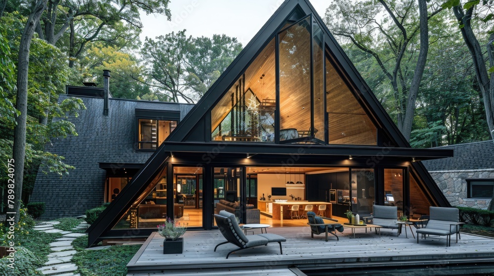 Fototapeta premium Modern house with pool and deck