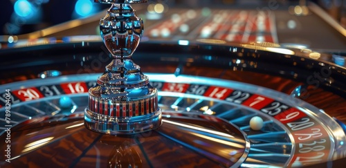 Close-up of a casino roulette wheel